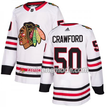 Herren Eishockey Chicago Blackhawks Trikot Corey Crawford 50 Adidas 2017-2018 Weiß Authentic